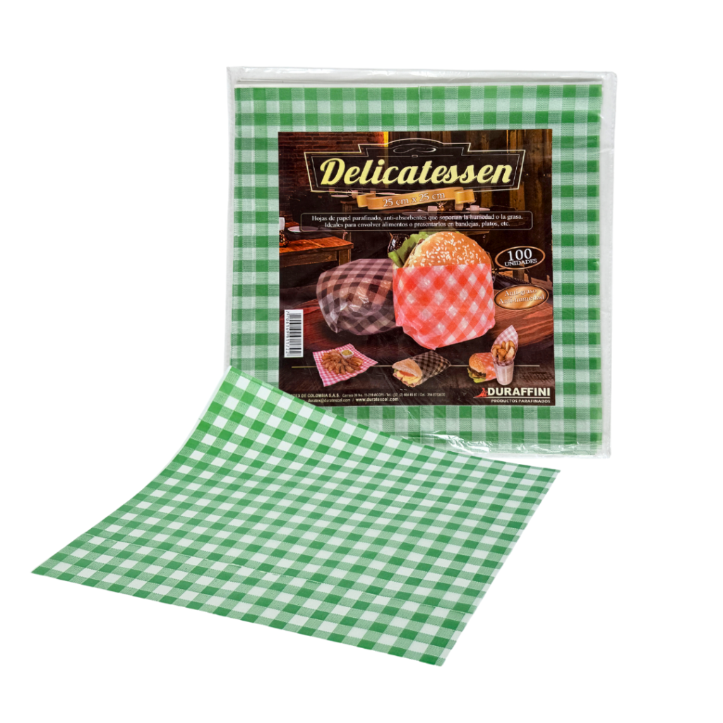 Deli-Hoja Encerada 25x25 cm Impresa — Caja x 1.000