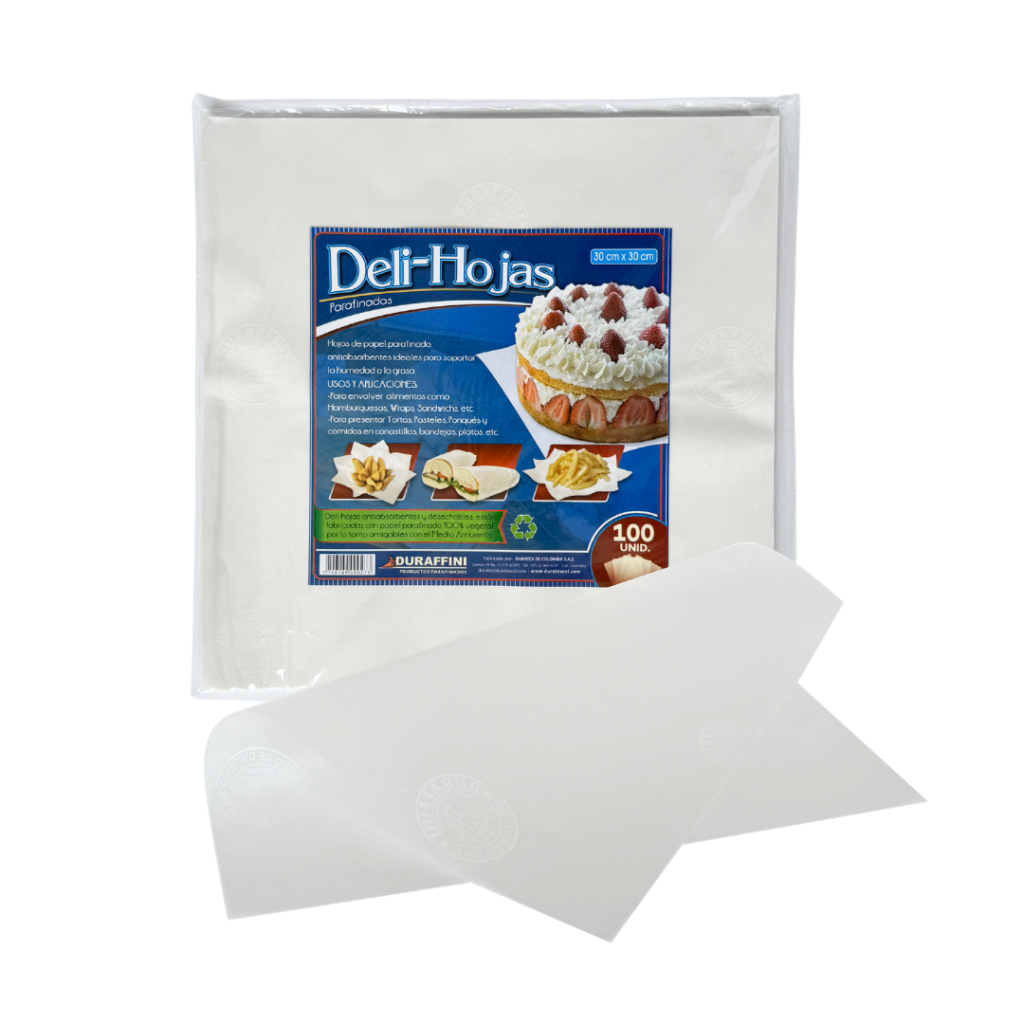 Deli-Hoja Encerada 30x30 cm Blanca — Caja x 1.000