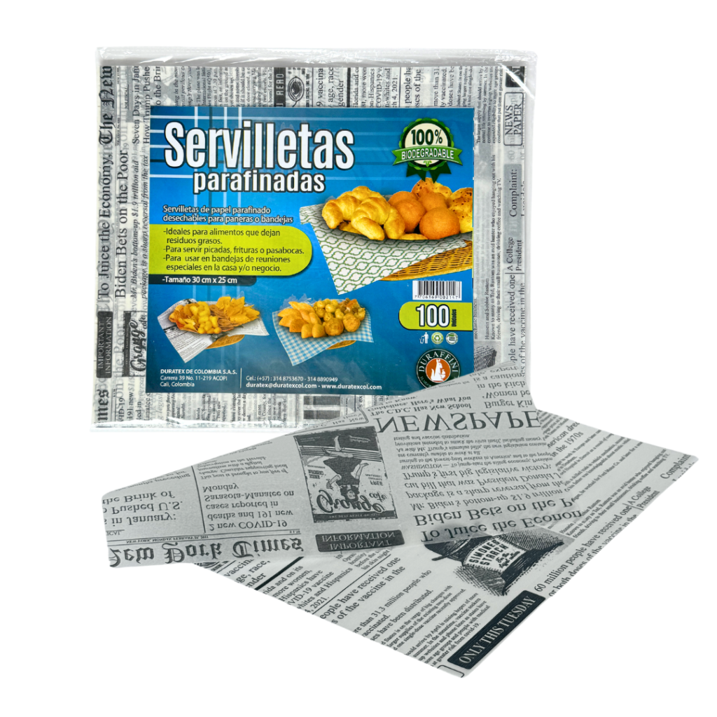 Servilleta Encerada 25x35 cm Impresa — Caja x 1.000